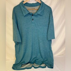 Duluth Trading Co Heather Teal Short-Sleeve Polo